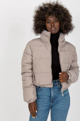 NM long sleeves short zippered quilted jacket  Adomoo
